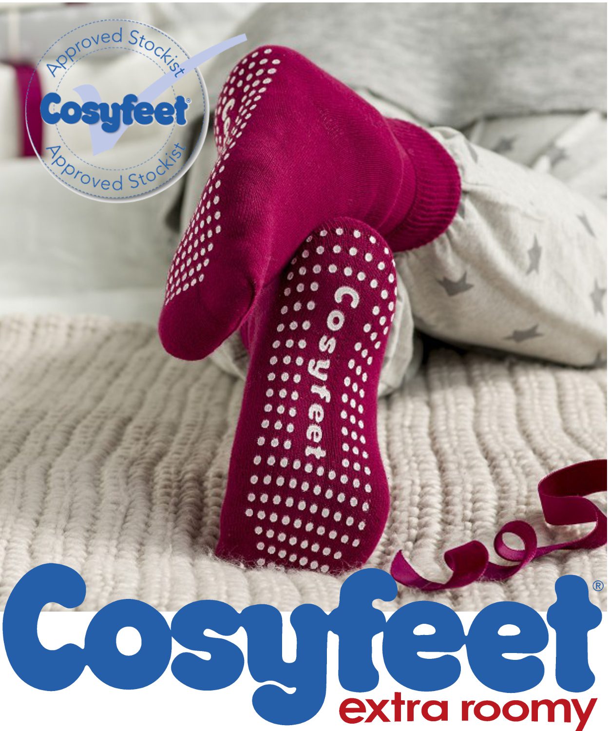 Cosyfeet Gripper Socks  Non-Slip Hospital Style Slipper Socks