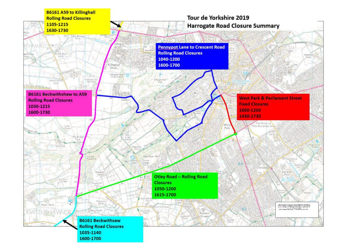 Road Closures around Harrogate 2019 Tour de Yorkshire